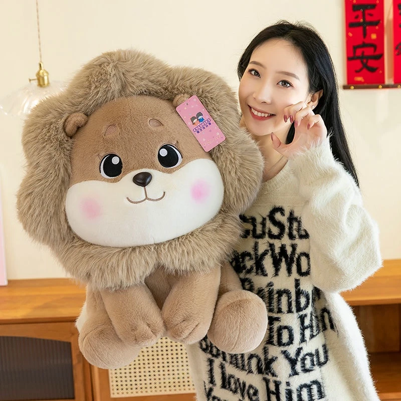 呆萌小狮子狮子公仔毛绒玩具儿童布娃娃玩偶睡觉生日礼物礼物女孩
