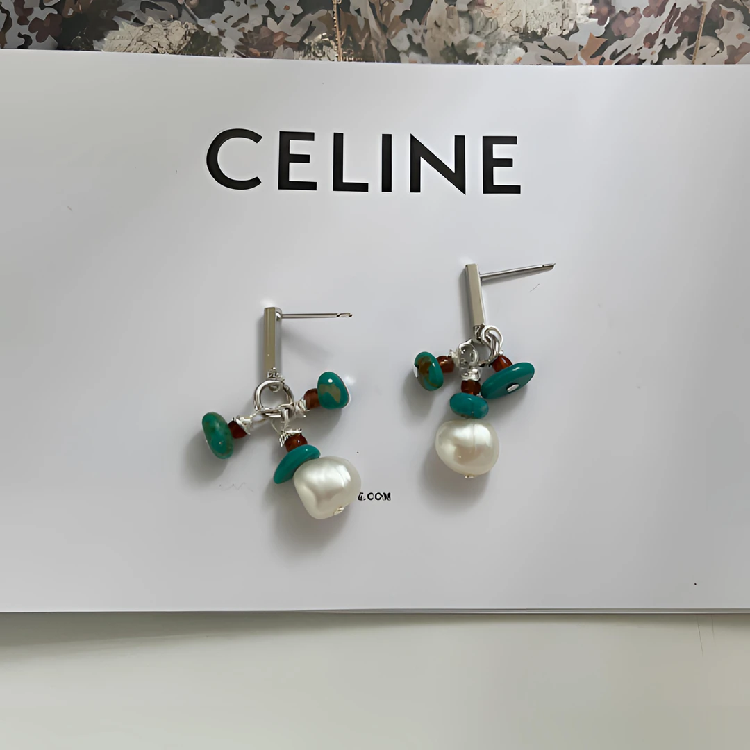 056民族风绿松石个性小众原创设计耳环