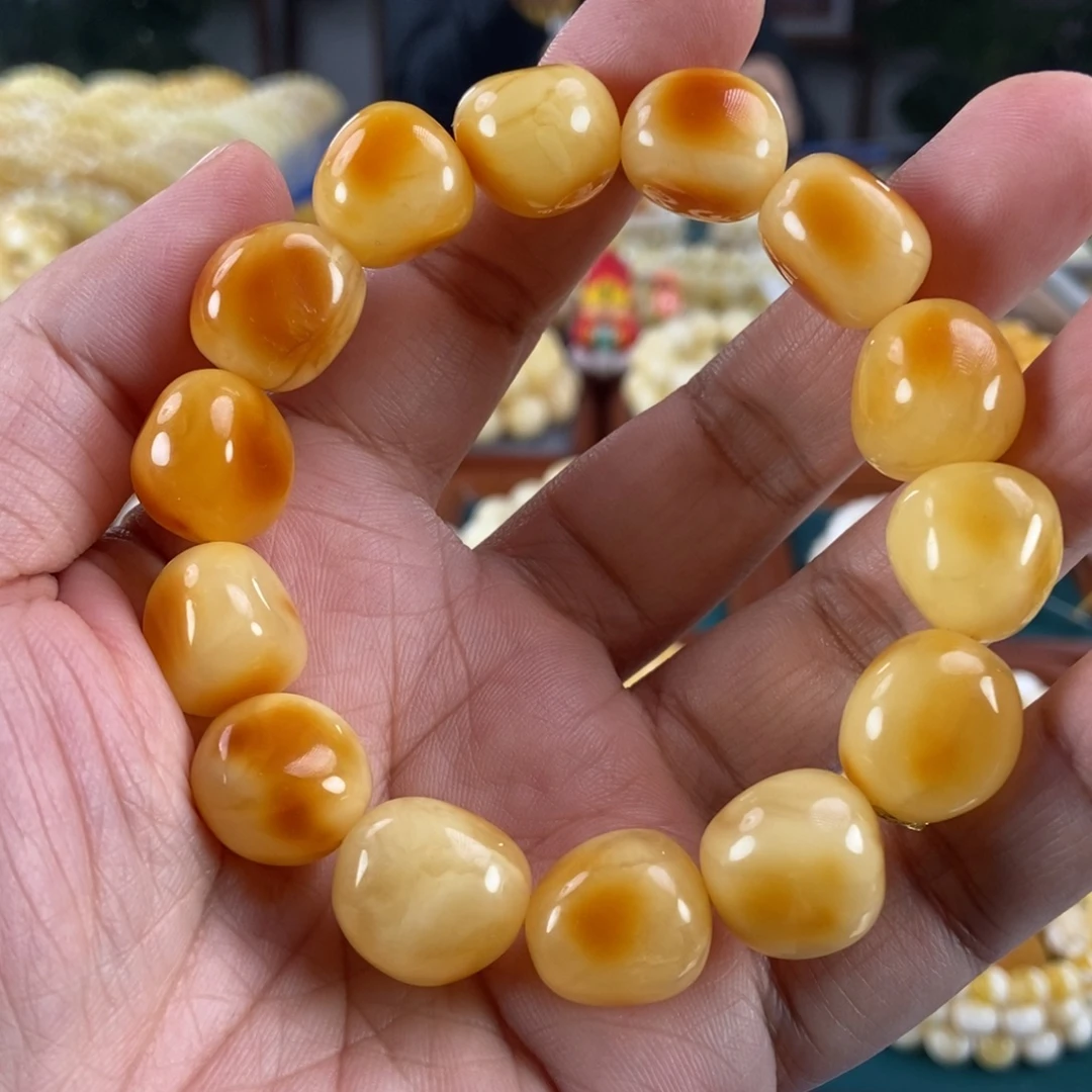 琥珀未镶嵌珠宝奇石蜜蜡随形手串31.18