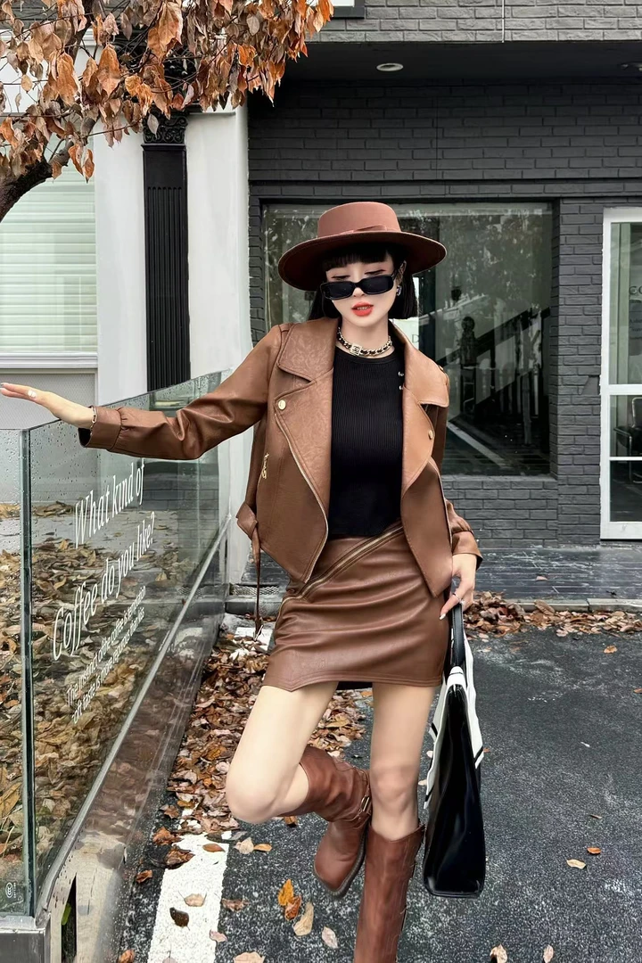 皮衣外套气质网红时尚显瘦百搭复古洋气韩版8977