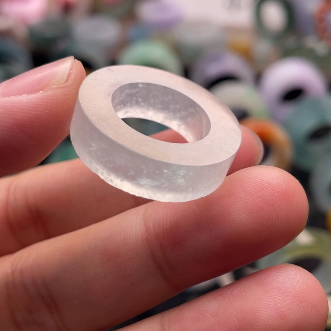 笑***由定制翡翠未镶嵌  雪花棉