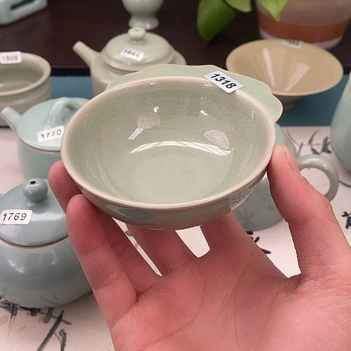 汝瓷1318帽檐洗豆青釉色