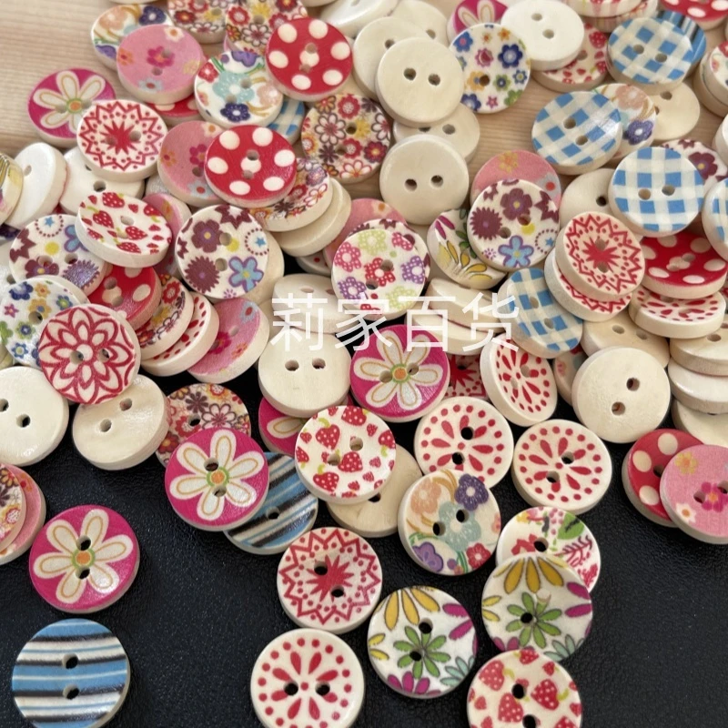 15mm碗型彩色木质纽扣儿童宝宝木扣衣服衬衫毛衣开衫扣子