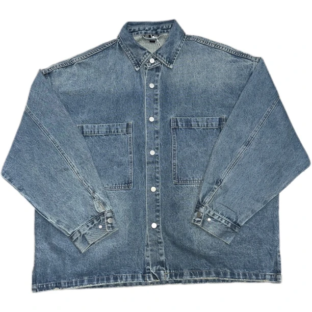 翻领重磅简约水洗牛仔夹克NC326