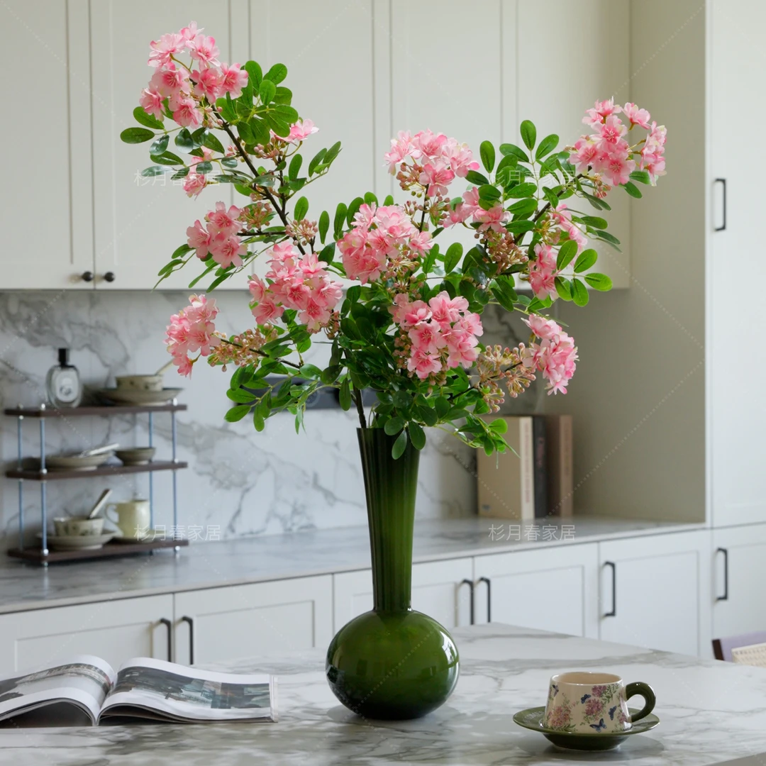 含笑花仿真花高端玄关电视柜软装客厅饰品高级感逼真笑梅假花