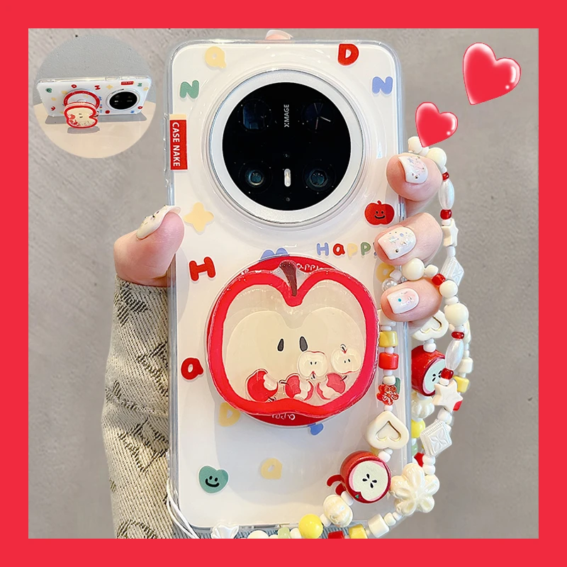 适用华为mate70pro+手机壳英文卡通可爱mate60pro+摇摇乐磁吸支架