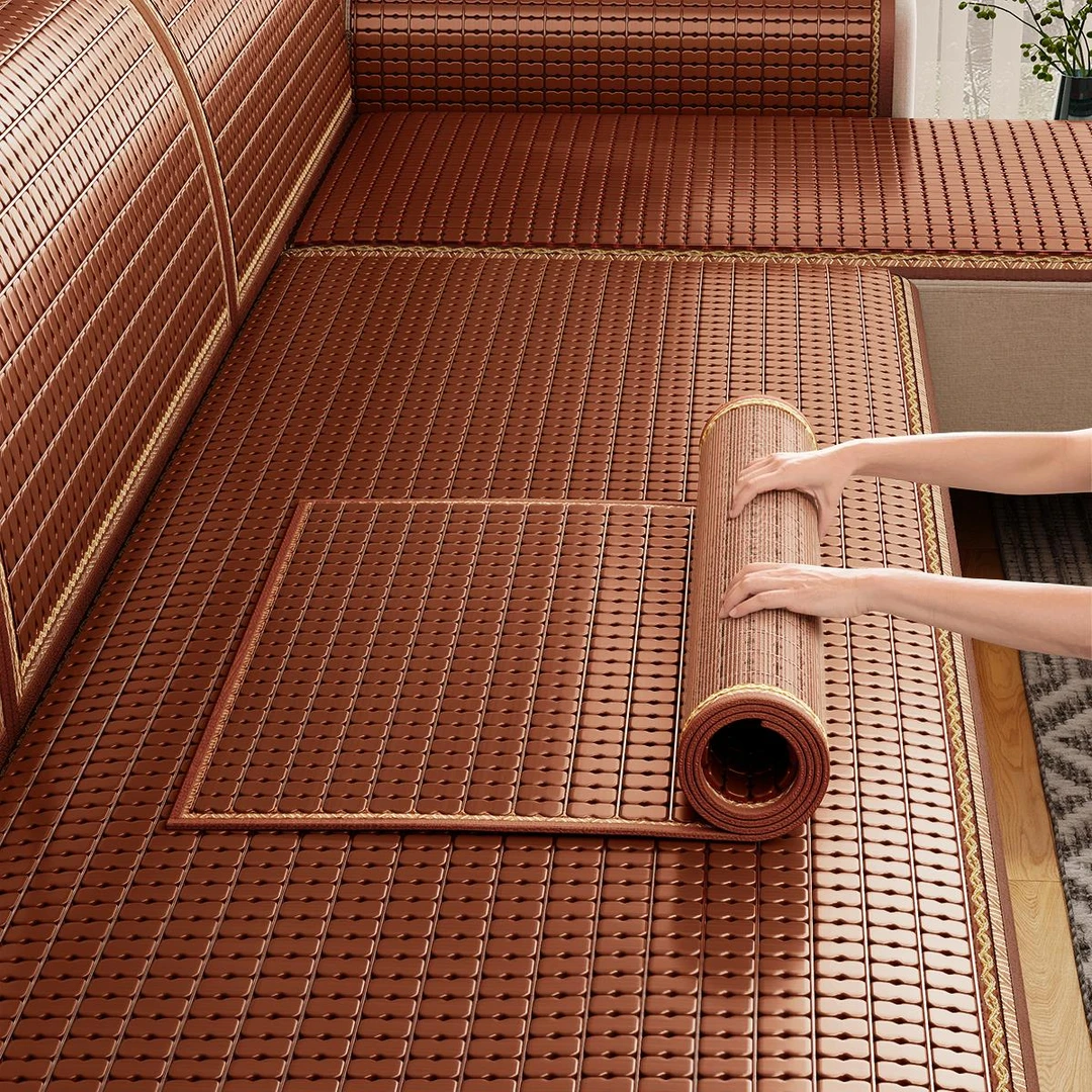 麻将凉席沙发垫夏季竹席坐垫沙发套罩2025新款夏天老楠竹子盖布巾