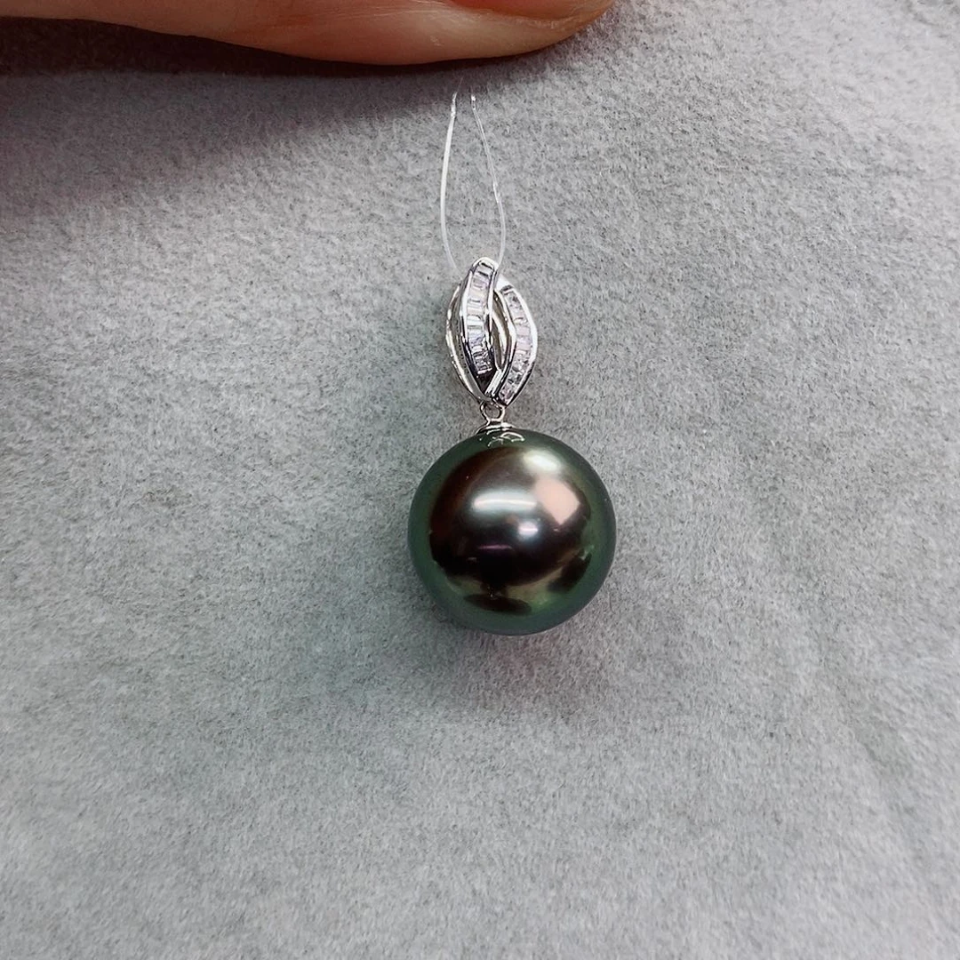 吊坠(不含链)18K金镶嵌海水珍珠13-14