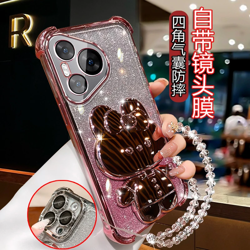 适用华为Pura80Pro+手机壳女可爱卡通bura80pro+曲屏LMR-AL10软壳