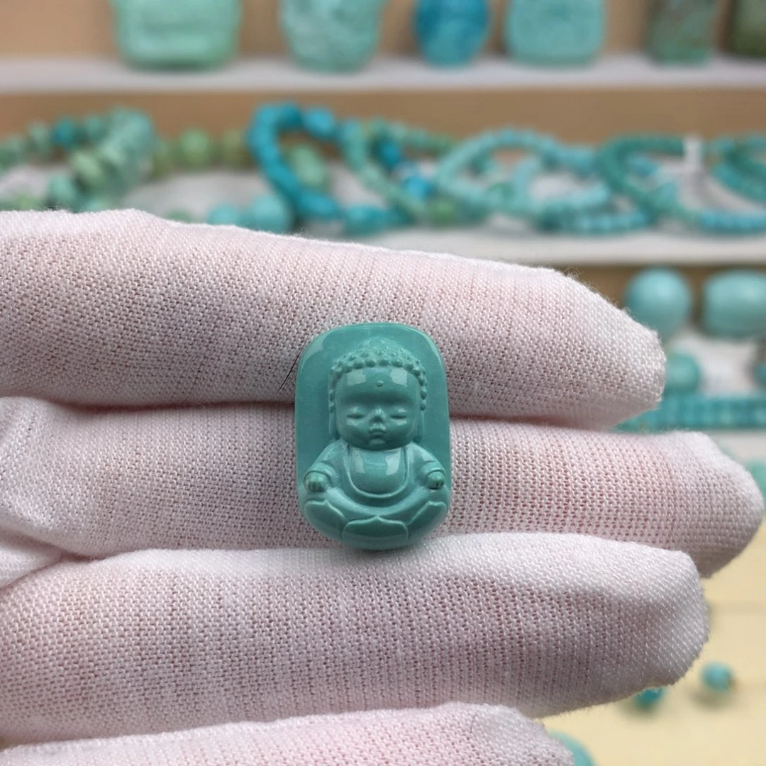 未镶嵌绿松石珠宝奇石14.3mm