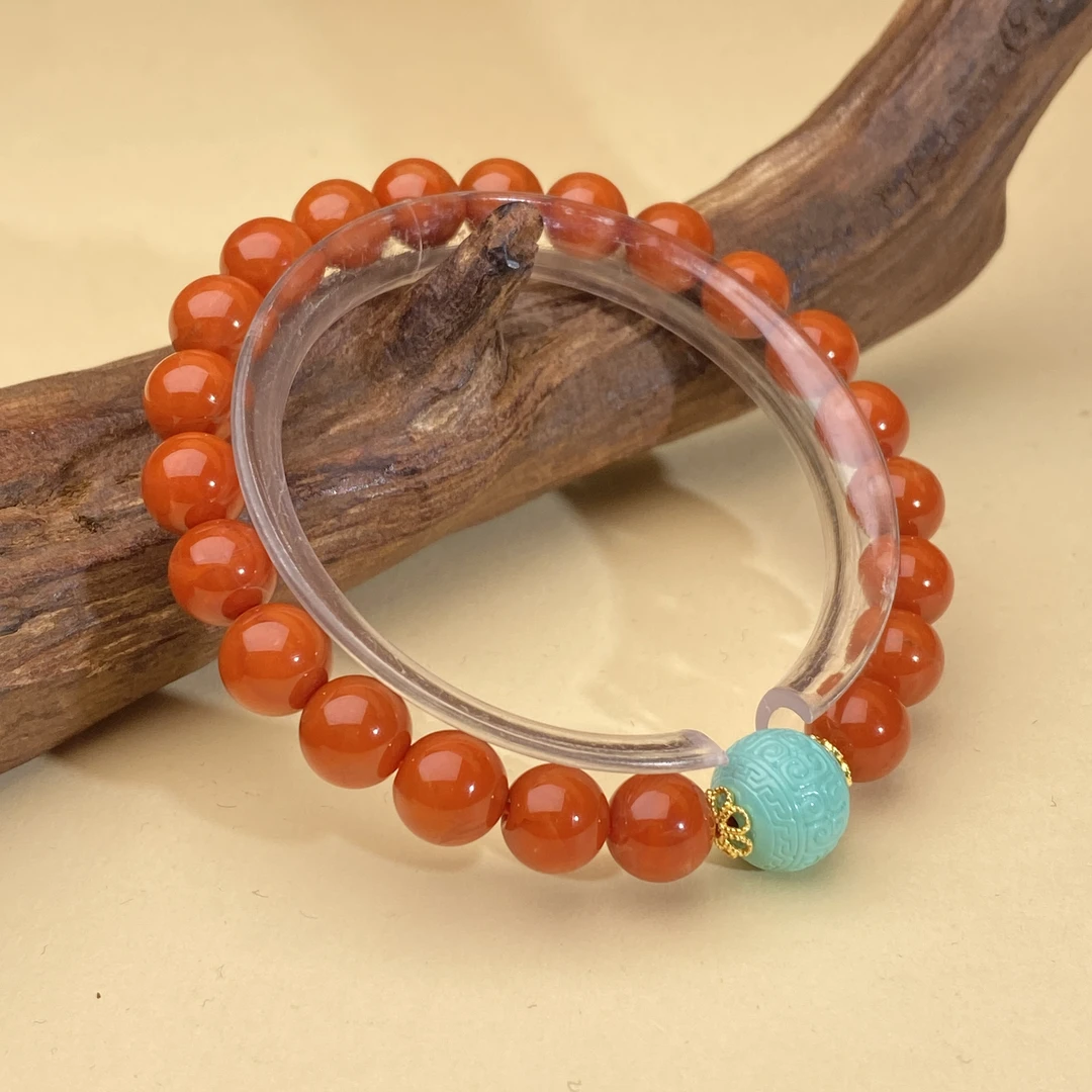 【小北好物】南红DIY单圈圆珠手串-QL08X172【多样性发一件】约8mm