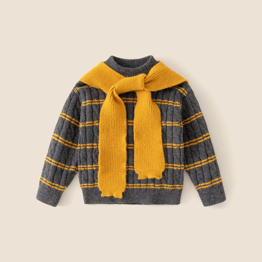 【专柜同款】秋冬新品儿童条纹披肩毛衣中小童男童针织上衣DBA57956