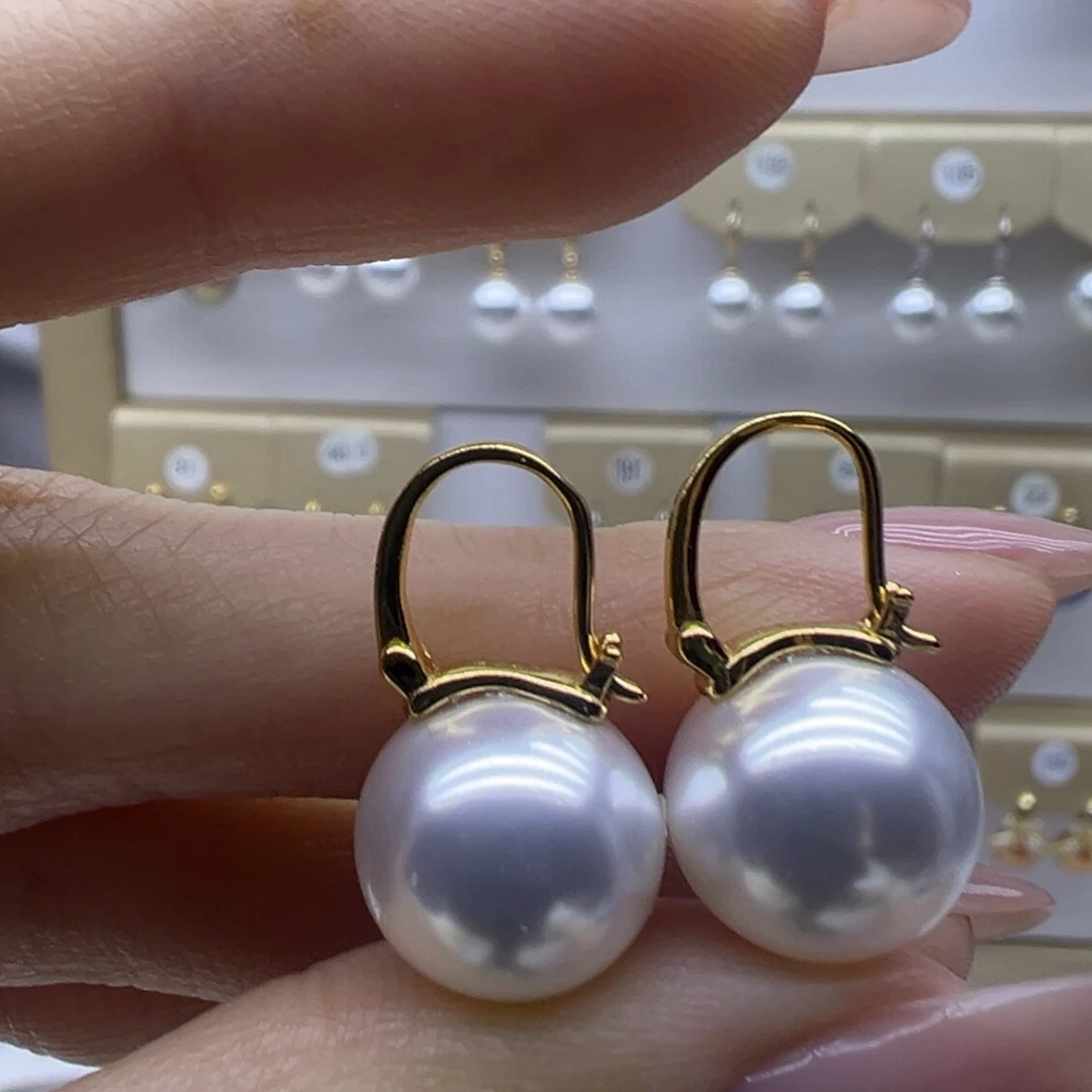 银S925镶嵌耳饰淡水珍珠