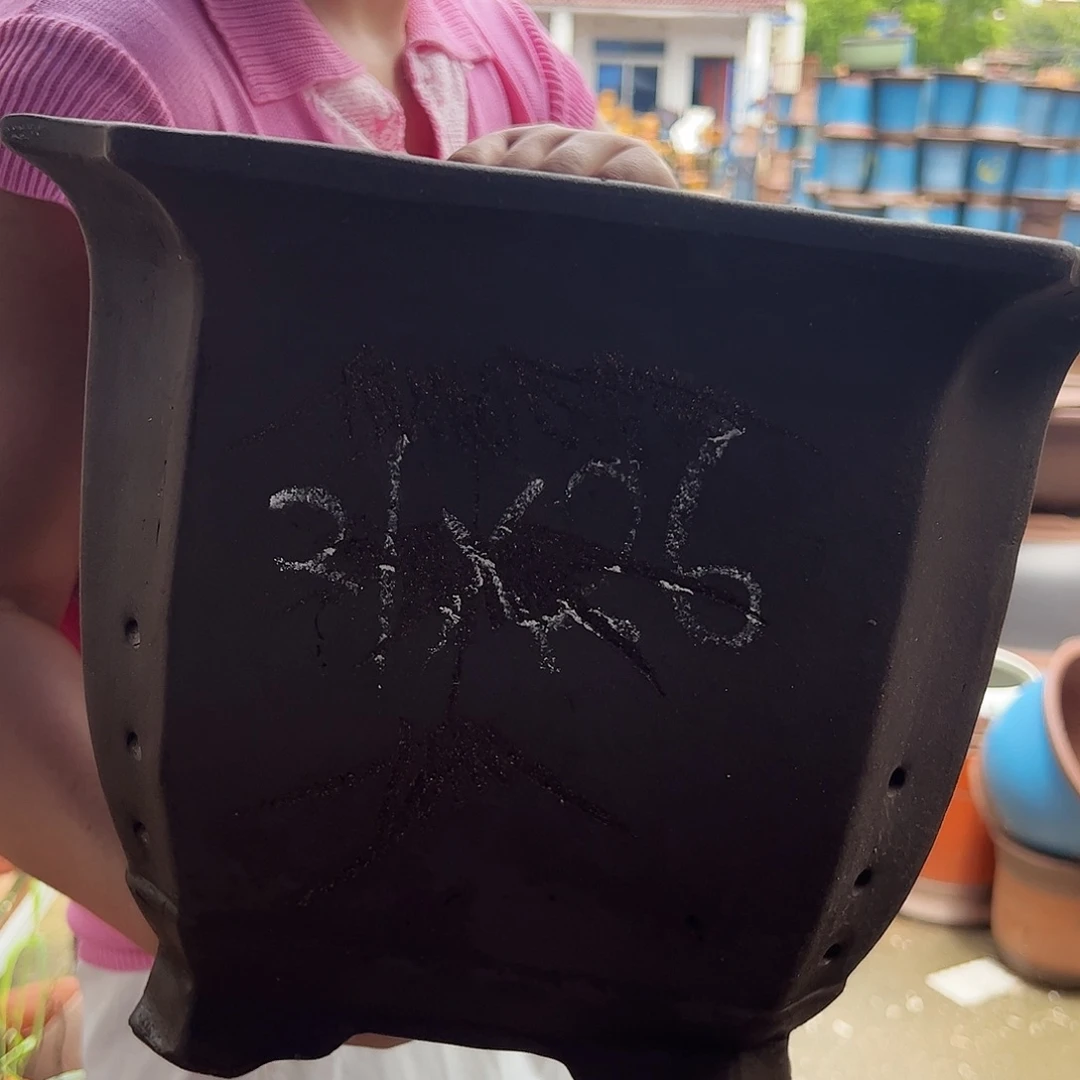 宜兴紫砂花盆花盆切角四方31发两个