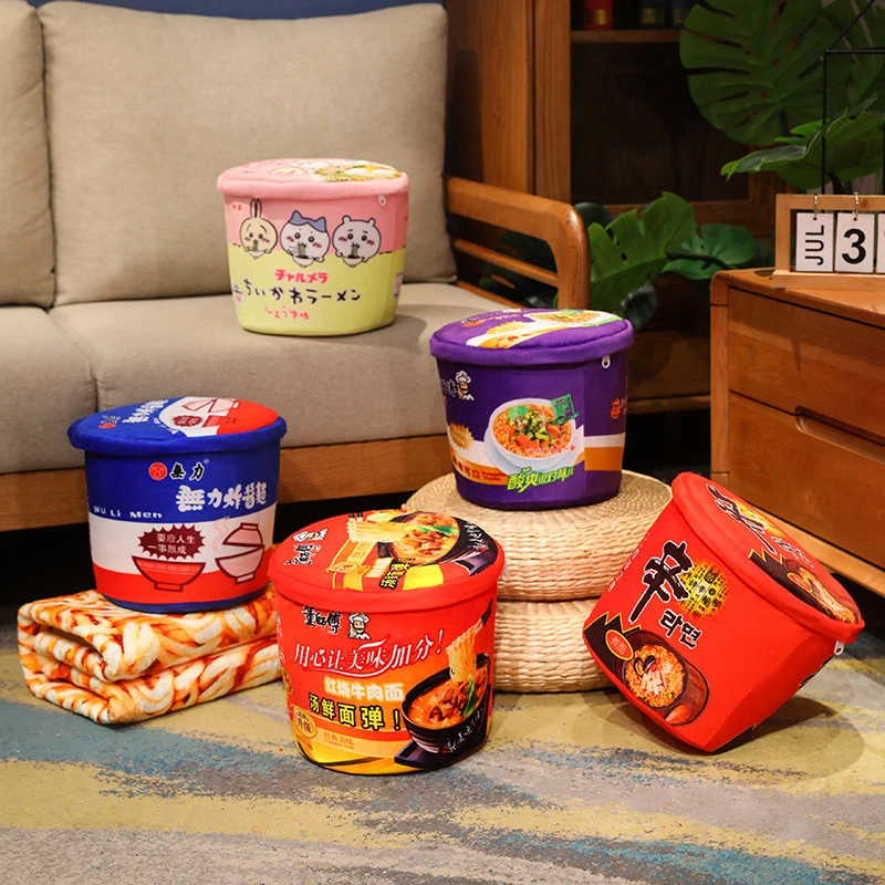 泡面桶毛毯仿真酸菜方便面被子抱枕两用毛绒玩具生日礼物送女朋友