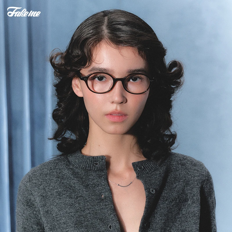 Fakeme（达人专属）超轻板材ins风复古书呆子素颜镜鬼马少女感dowdy