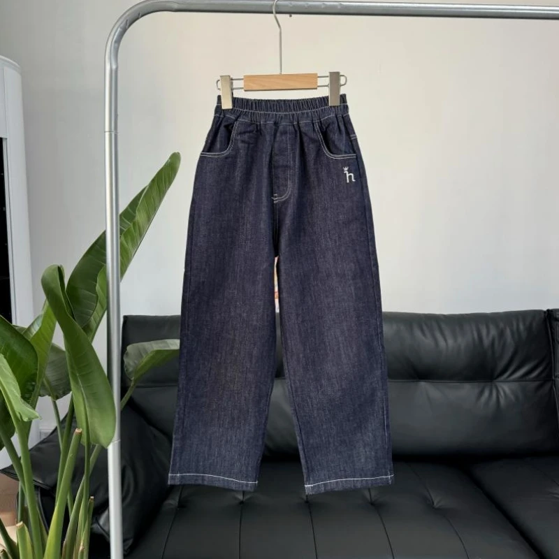 25秋季中大童韩版宽松直筒休闲男女童牛仔裤