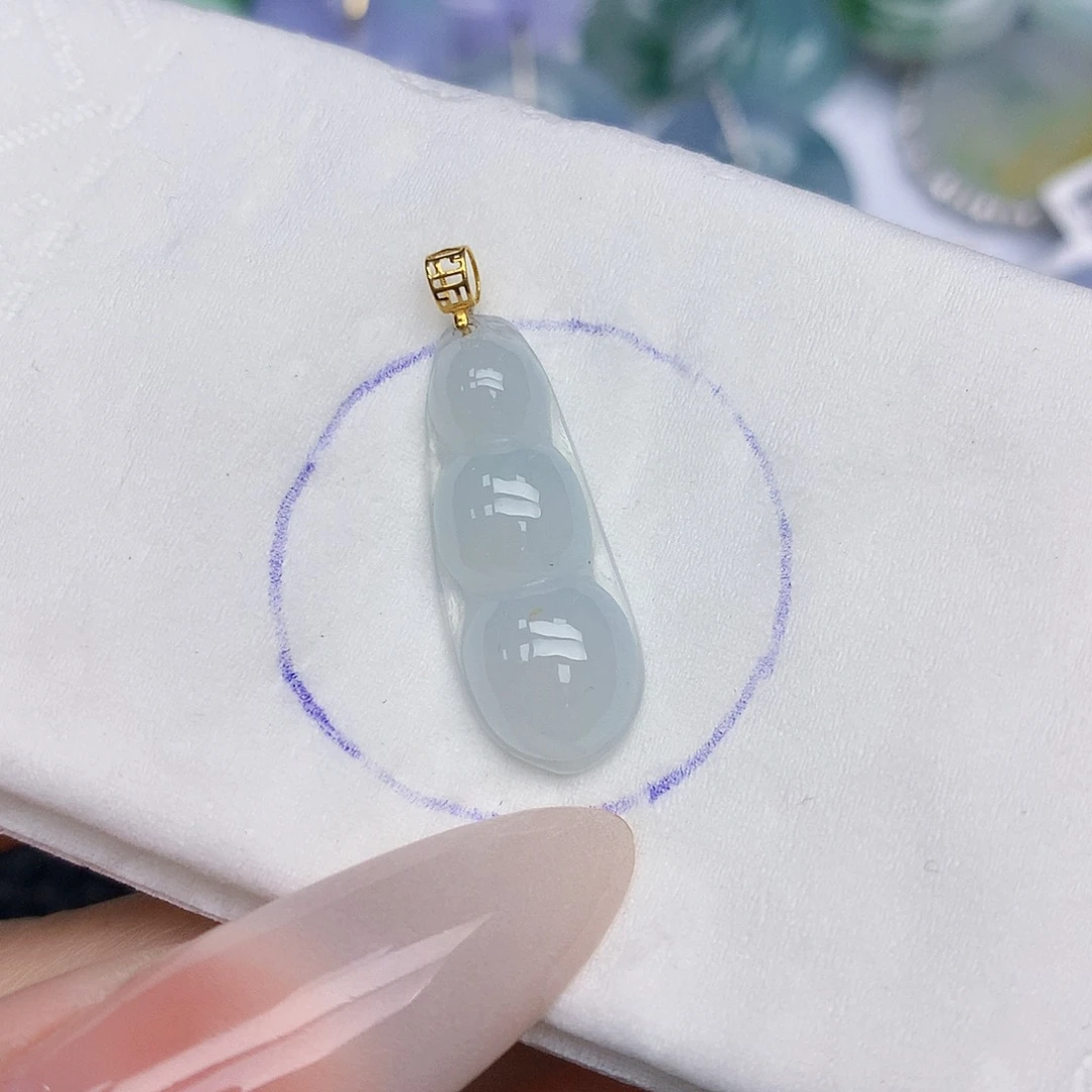 翡翠18K金镶嵌颈饰天然缅甸翡翠a货百元以上9元证书费自理