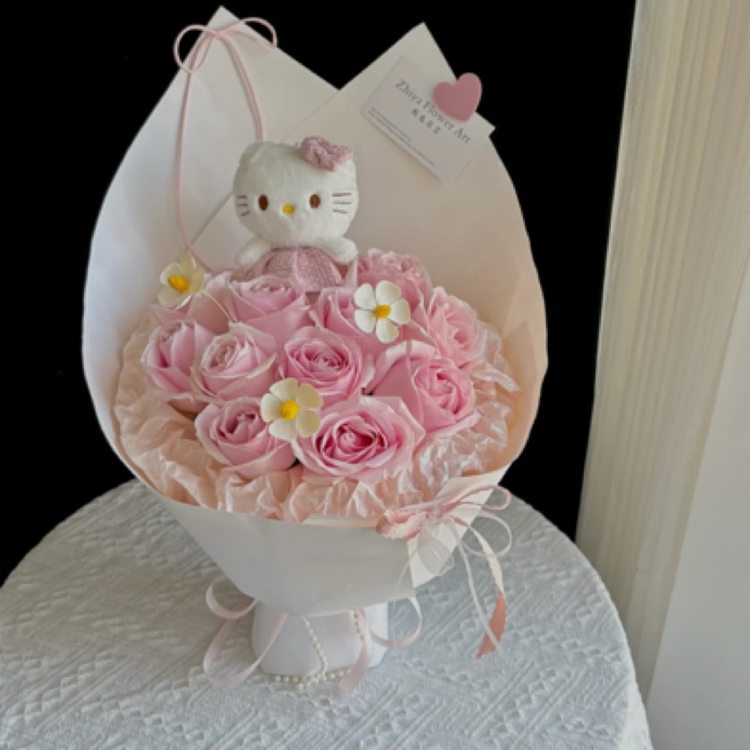 可爱女生Hello Kitty猫花束