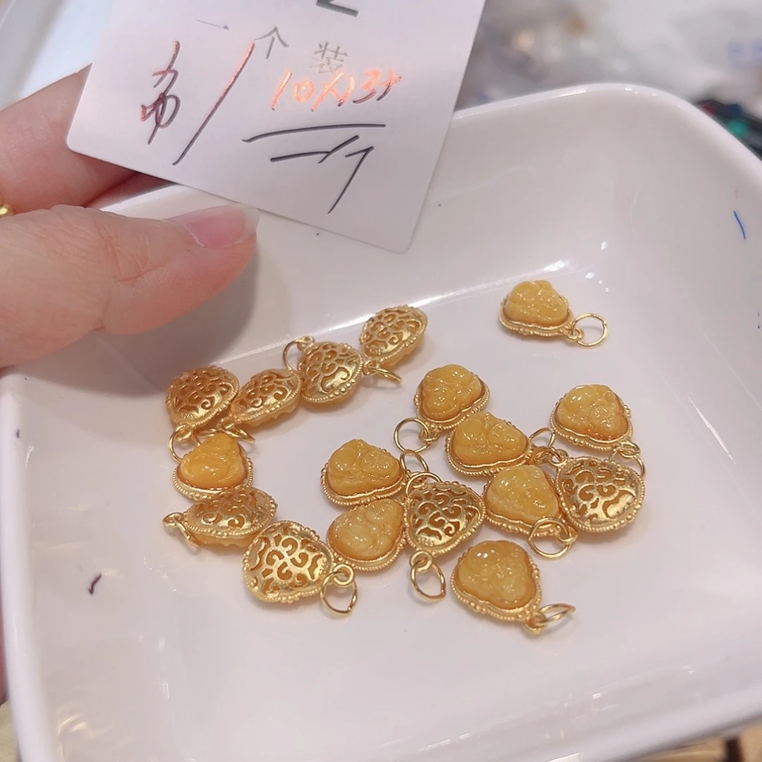 水晶珠宝半成品银S925镀金镶嵌52 。