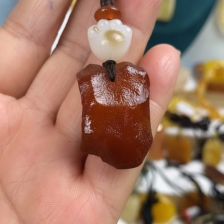未镶嵌蜜蜡手链钥匙扣