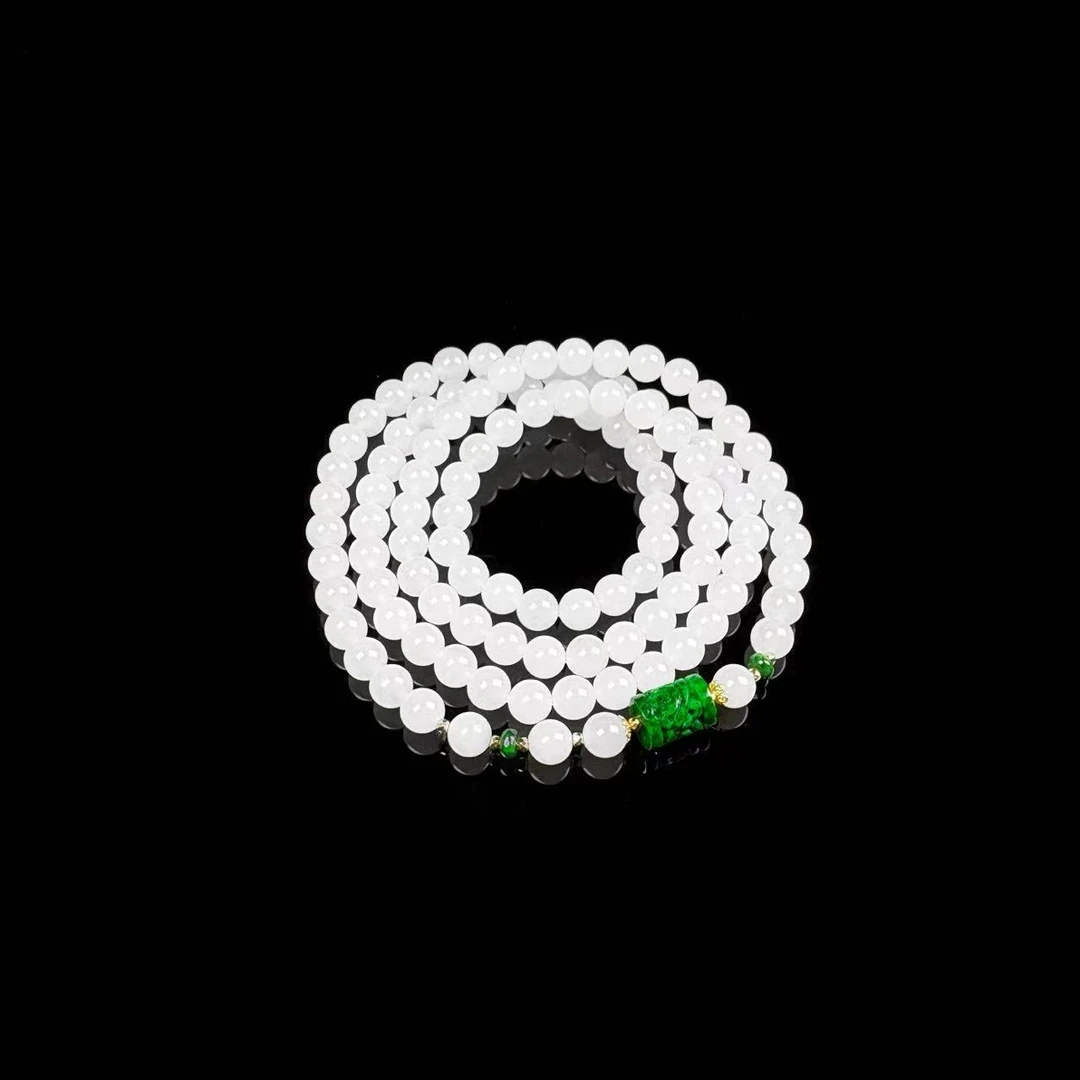 【相见欢】严选精品 和田玉新疆山流水18k翡翠干青项链