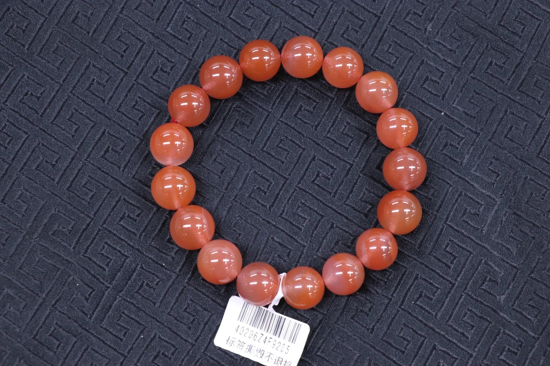 原矿无优化天然南红保山西山杨柳单圈12mm左右