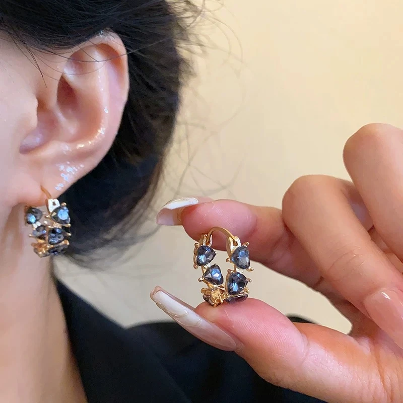 钛钢锆石耳饰 小香风气质轻奢时尚百搭复古法式精致1577