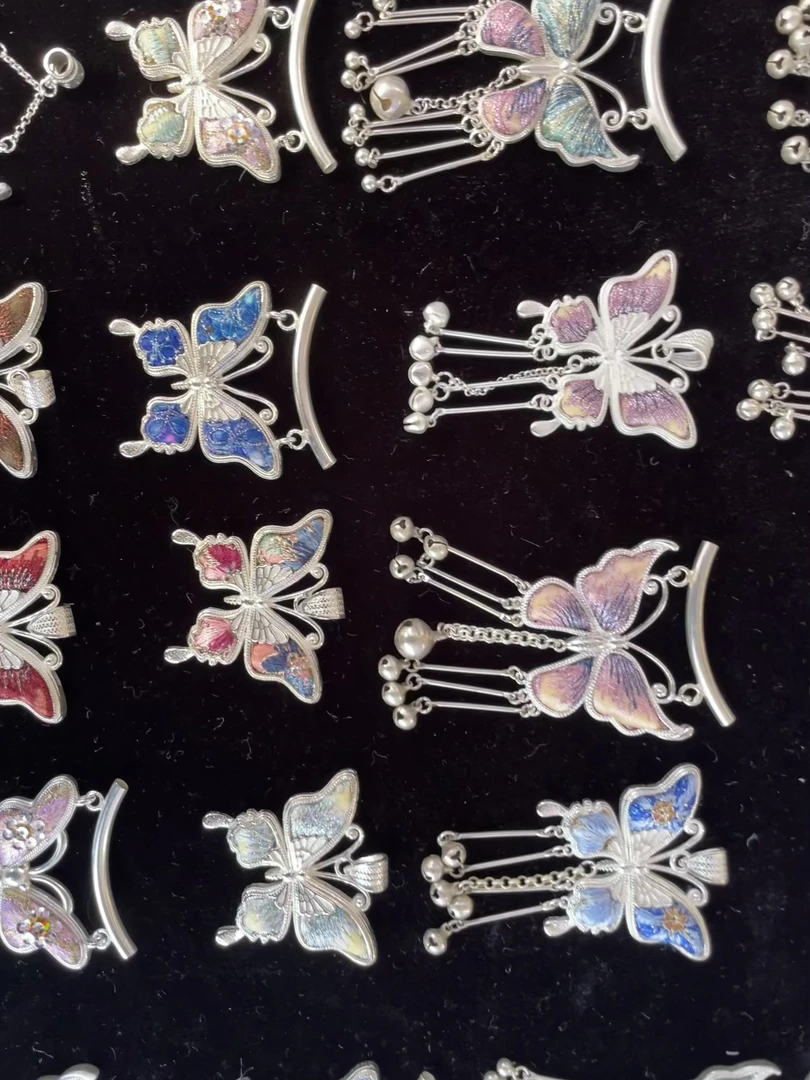 非金属布艺耳饰 大蝴蝶吊坠链接