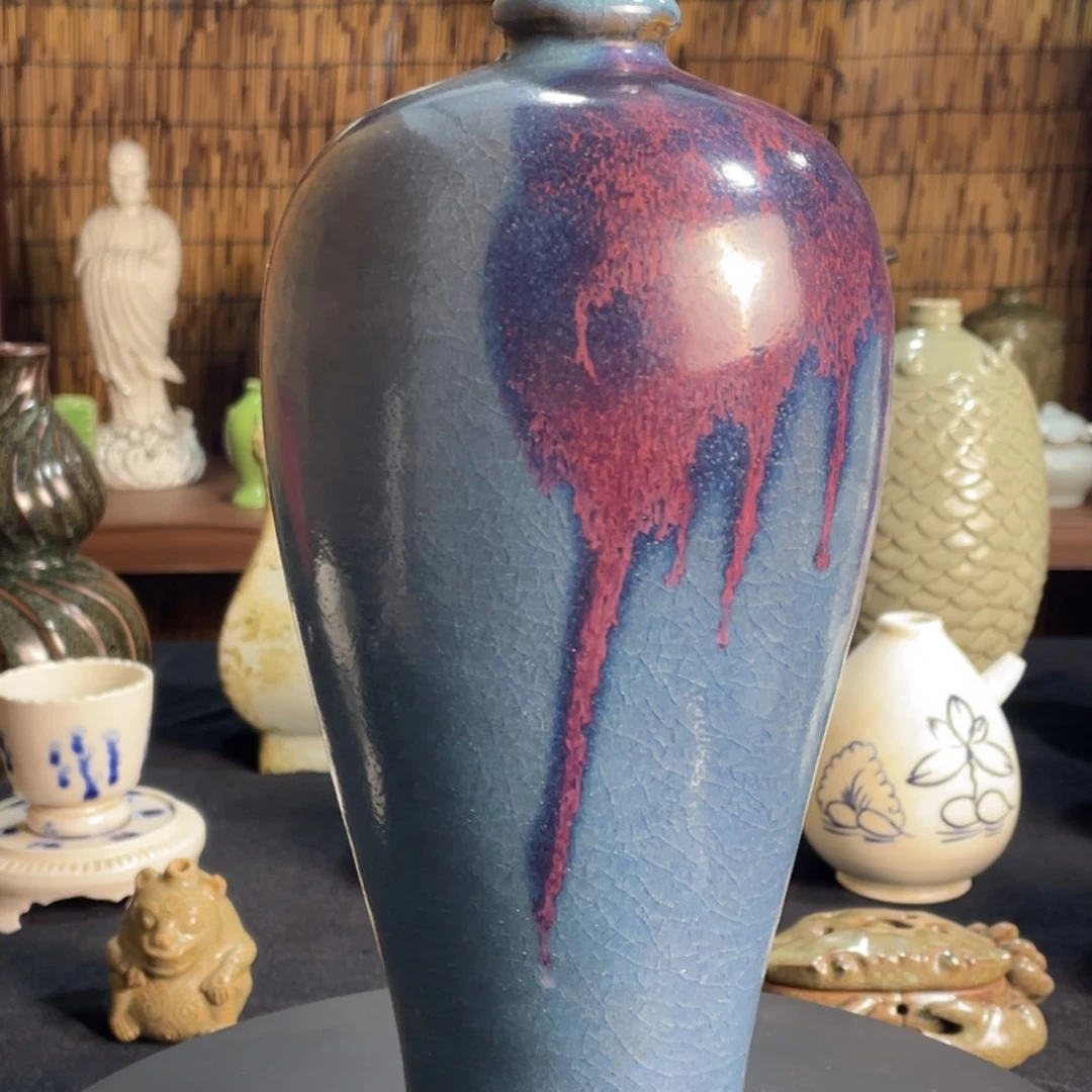 摆件瓷器钧窑梅瓶1125