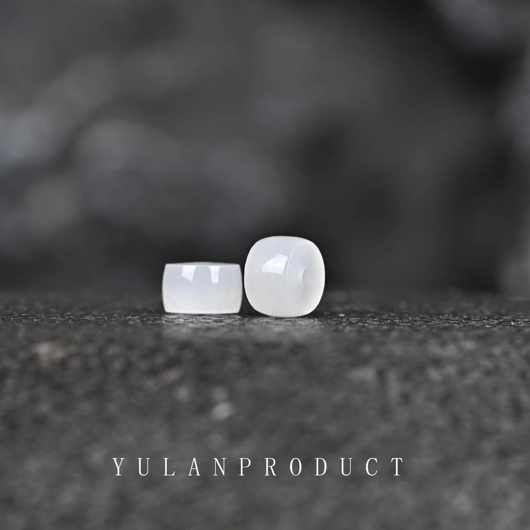 钰澜文玩和田玉药片一对-6mm-diy文玩配饰