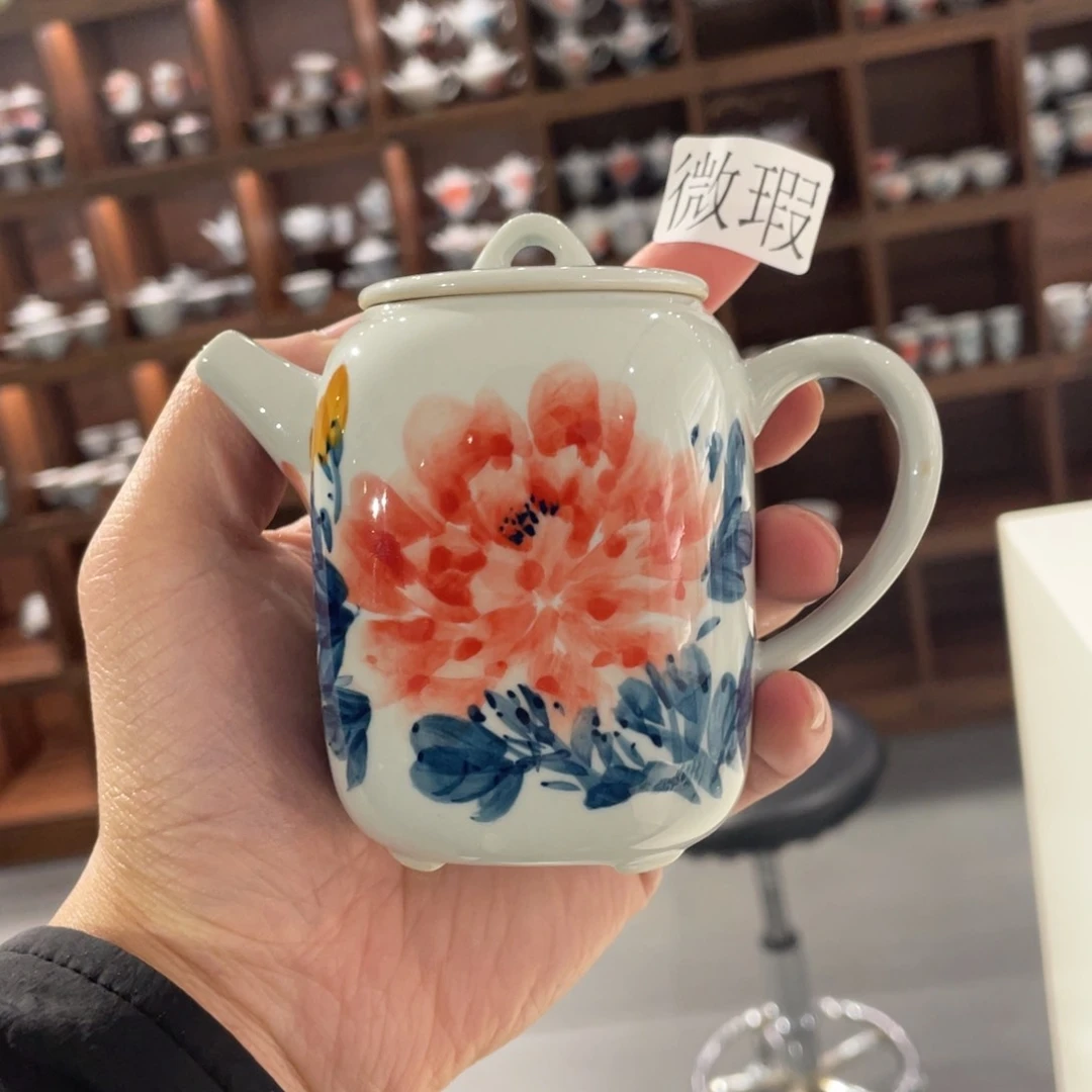 釉下手绘茶具微瑕