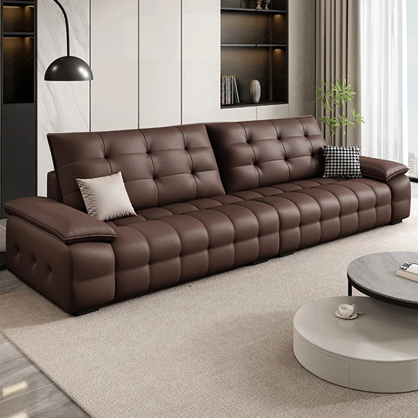 劳伦斯沙发意式现代直排头层真皮沙发现代简约客厅现代直排沙发