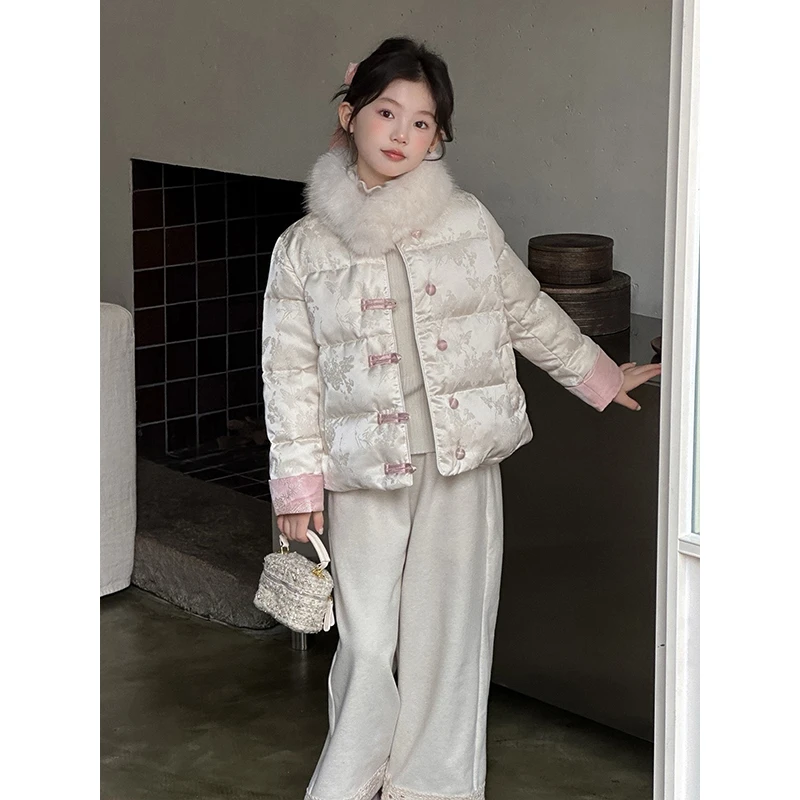 女童新中式棉袄冬装2025新款洋气儿童国风棉衣超好看加绒棉服冬季