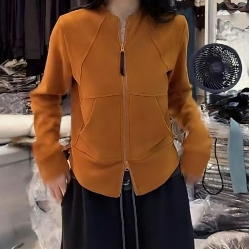 修身型拉链女常规款薄款秋季卫衣2025秋时尚休闲简约时尚百搭上衣