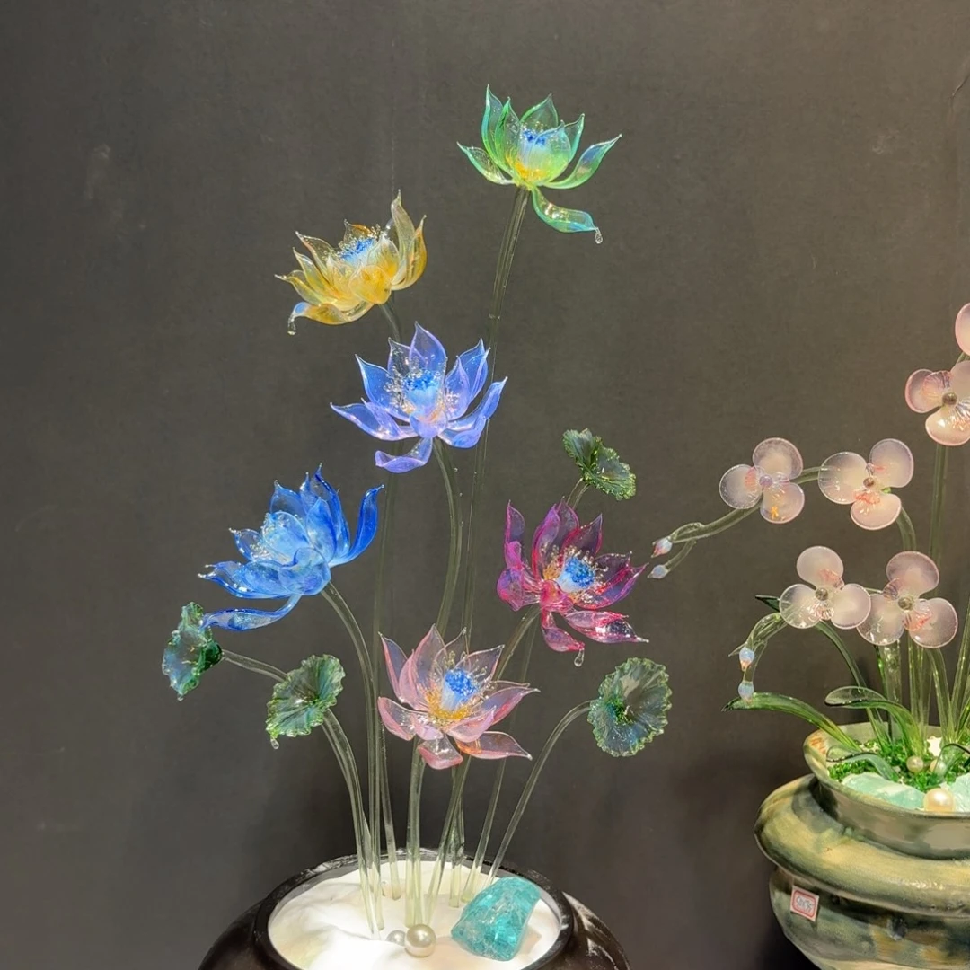 手工艺品琉璃多彩宝莲50