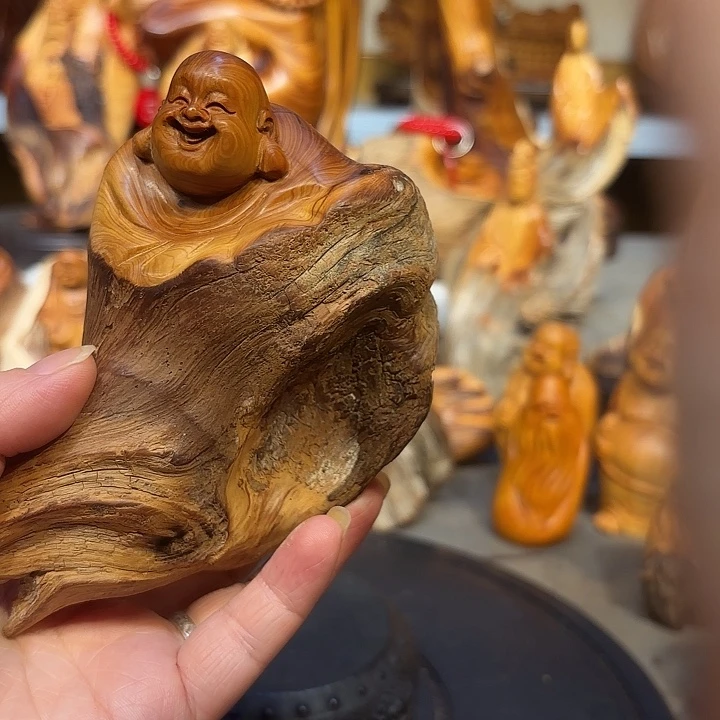 柏木太行崖柏弥勒佛