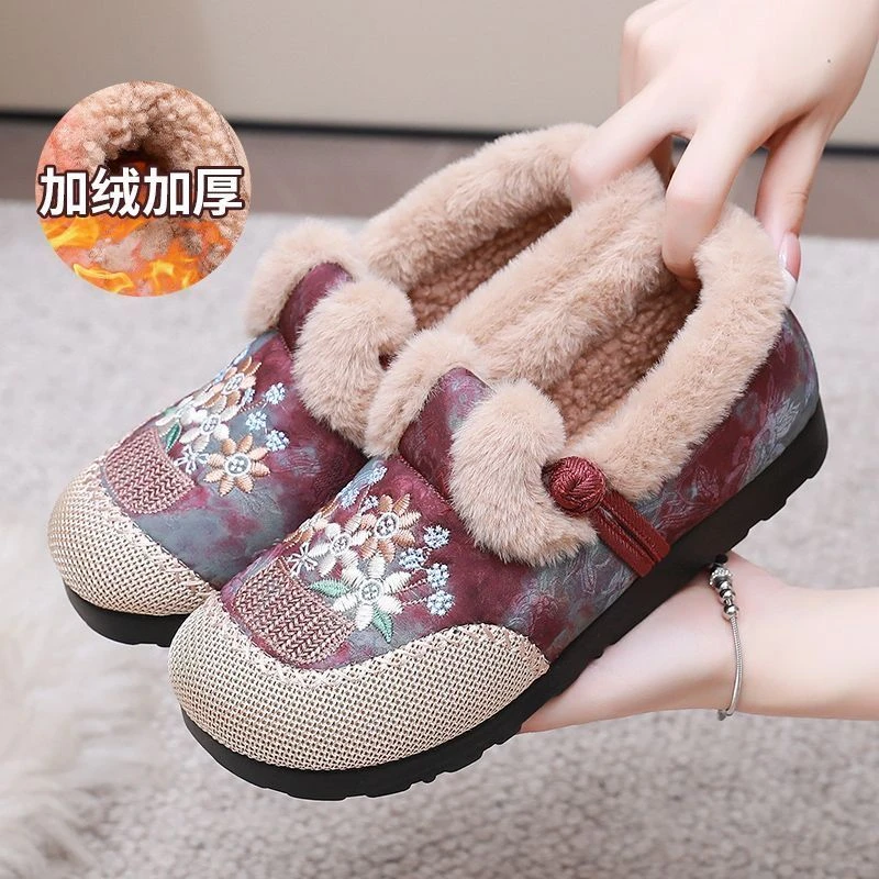 【反季清仓】老北京棉鞋防滑保暖冬季棉靴一脚蹬棉鞋休闲舒适女鞋