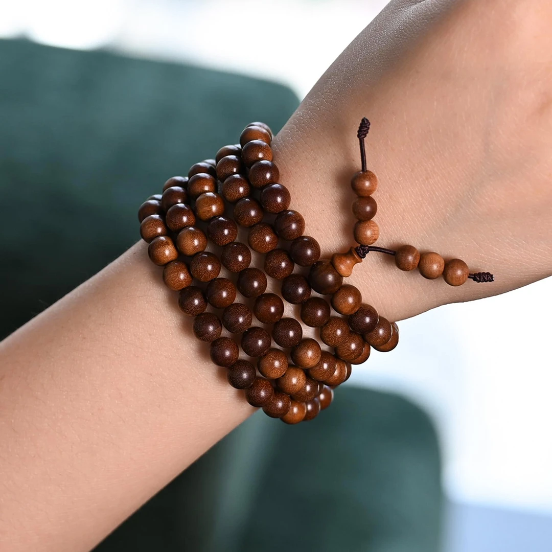 墨语典藏系列 7mm/108颗 横纹黑肉沉水级 印度老山檀香迈索尔正区