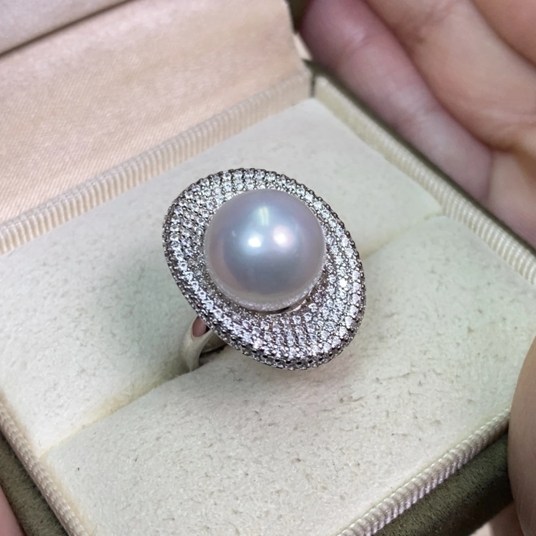 淡水珍珠银S925镶嵌戒指