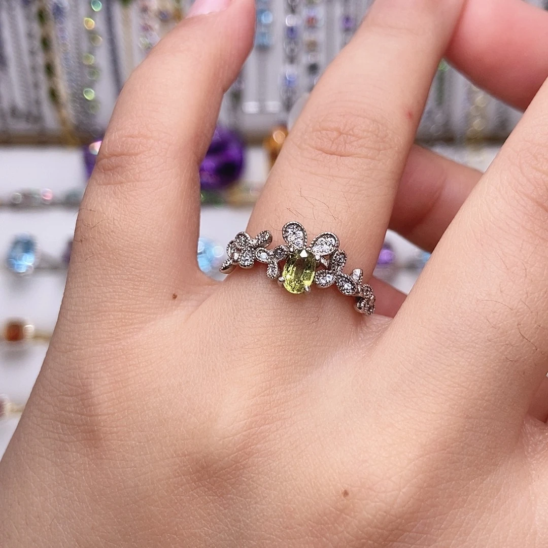 蓝宝石戒指银S925镶嵌