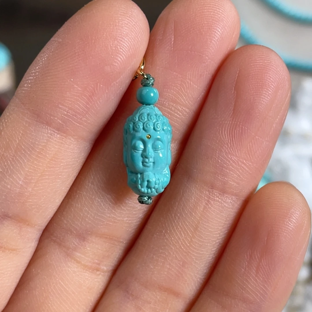 绿松石未镶嵌套链瓷釉级宝宝佛