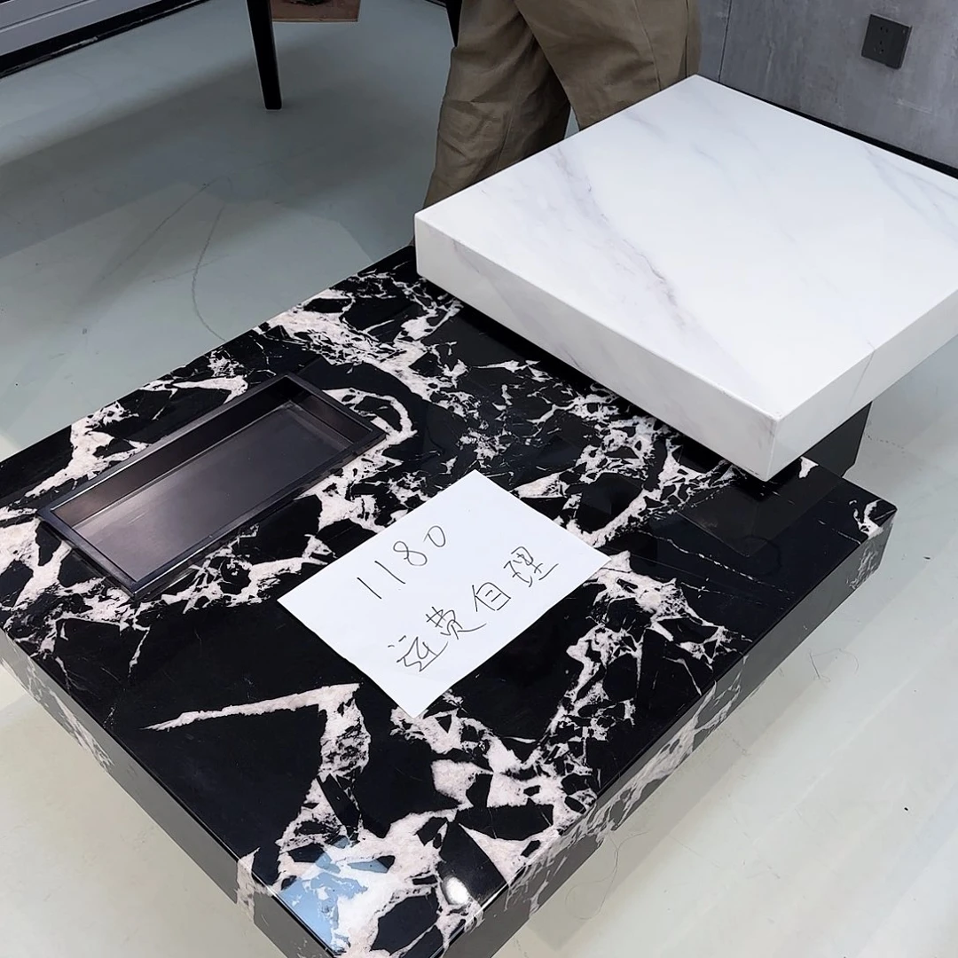 大理石高低组合茶几 运费自理