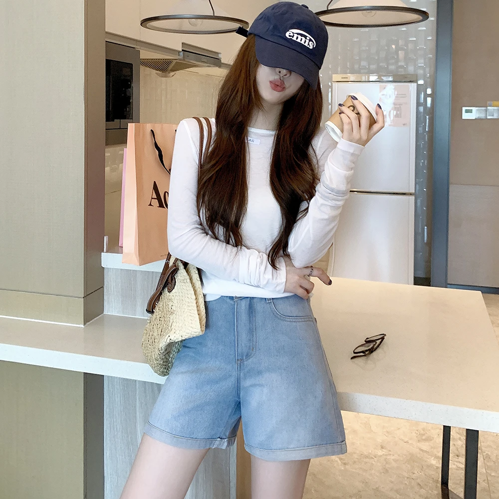 【现货】【运费险】牛仔短裤女2025夏款四分裤上新百搭显瘦大码短裤