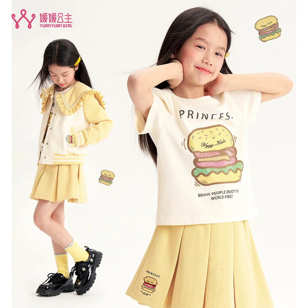 媛媛公主【汉堡包】单件T/25夏季韩版可爱风时尚印花百搭/15101R043