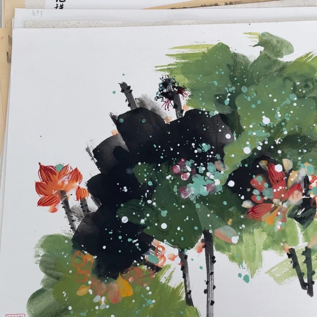 国画木子兮老师绘画