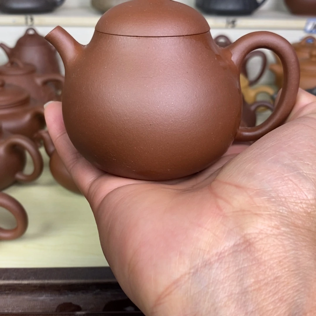 紫砂茶壶茄瓜原矿深井紫泥200cc左右0添加