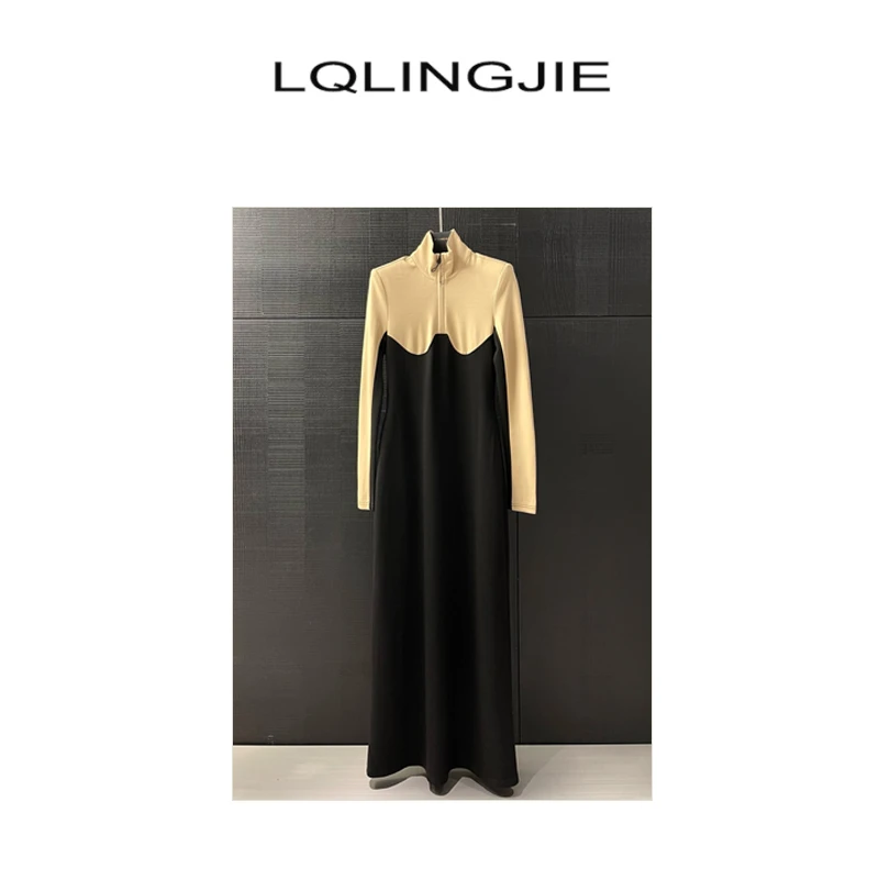 【清 不退差价】高定设计师款拼色连衣裙92711