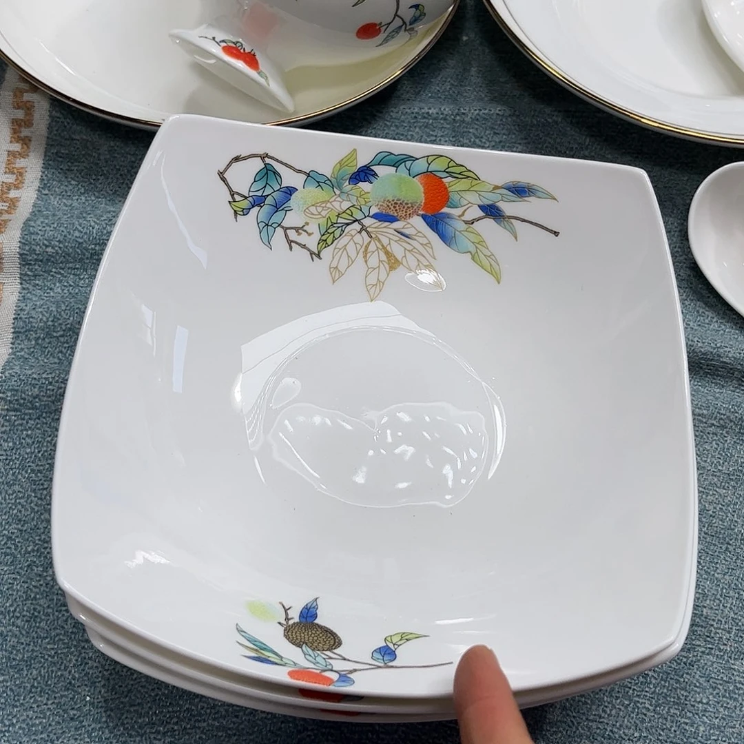 瓷片荔枝七寸方盘两个