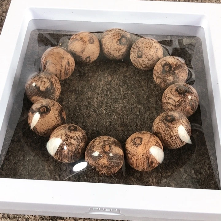 降真香手串/手链2.0白棋双面天眼蜘蛛纹甲